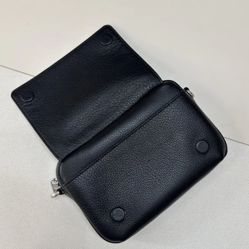 Loewe Unisex Small Pebble Messenger Bag in Supple Grained Calfskin-Black - image 7