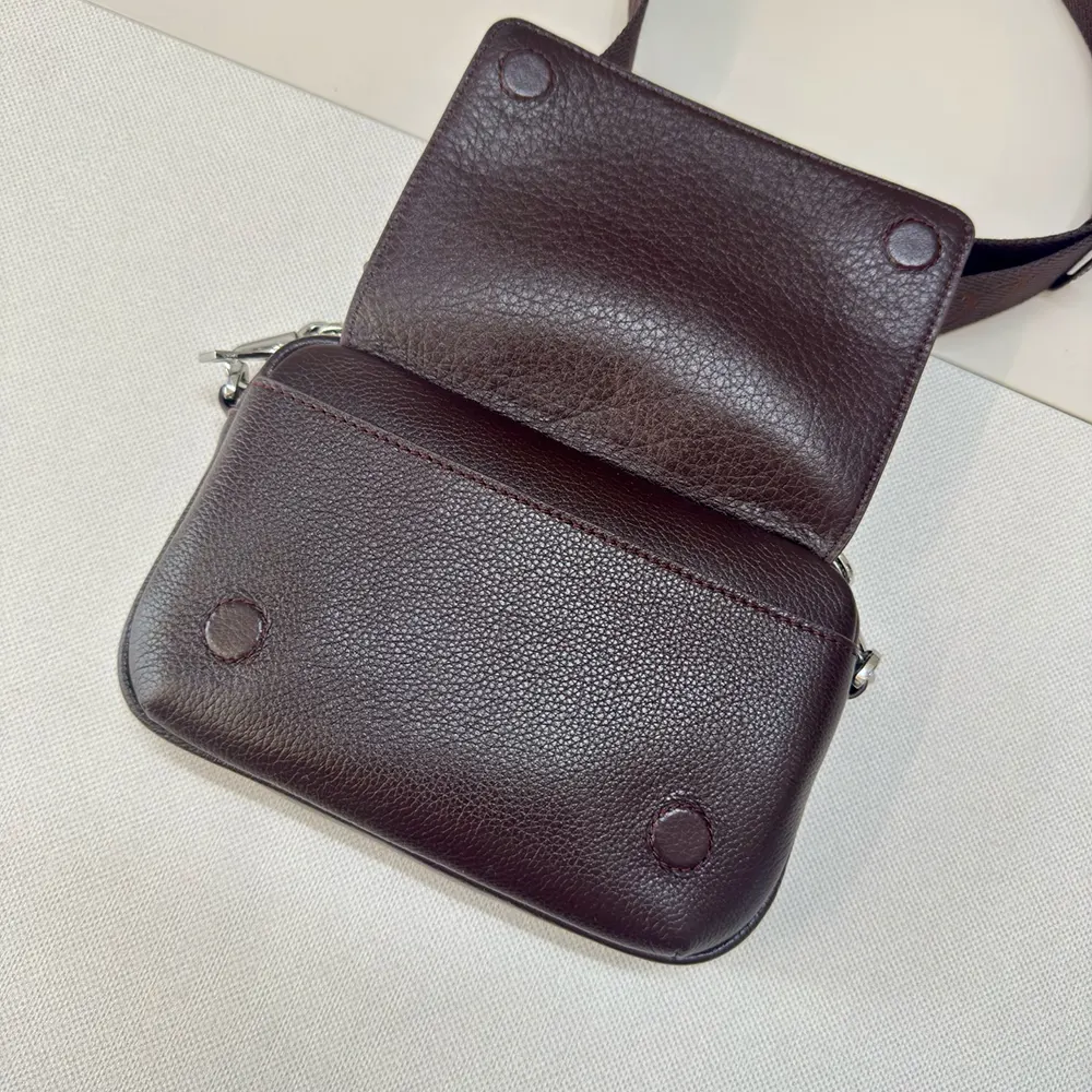 Loewe Unisex Small Pebble Messenger Bag in Supple Grained Calfskin-Burgundy - image 7