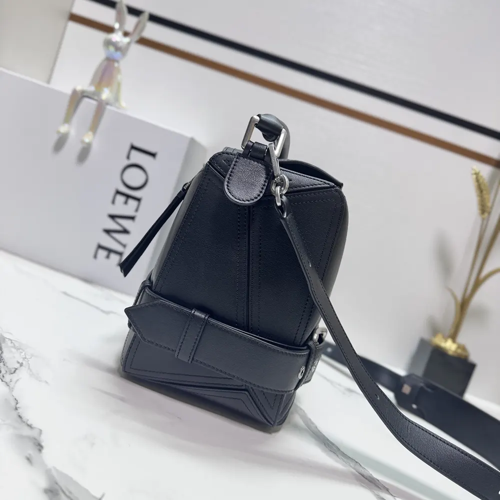 Loewe Unisex Small Puzzle Biker Bag-Black - image 4