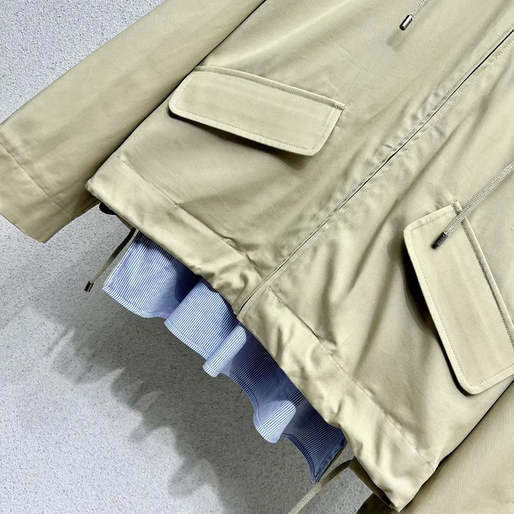 Loewe Men Hooded Parka in Cotton-Beige - image 9