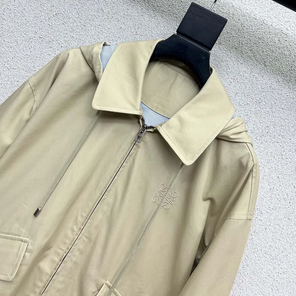 Loewe Men Hooded Parka in Cotton-Beige - image 5