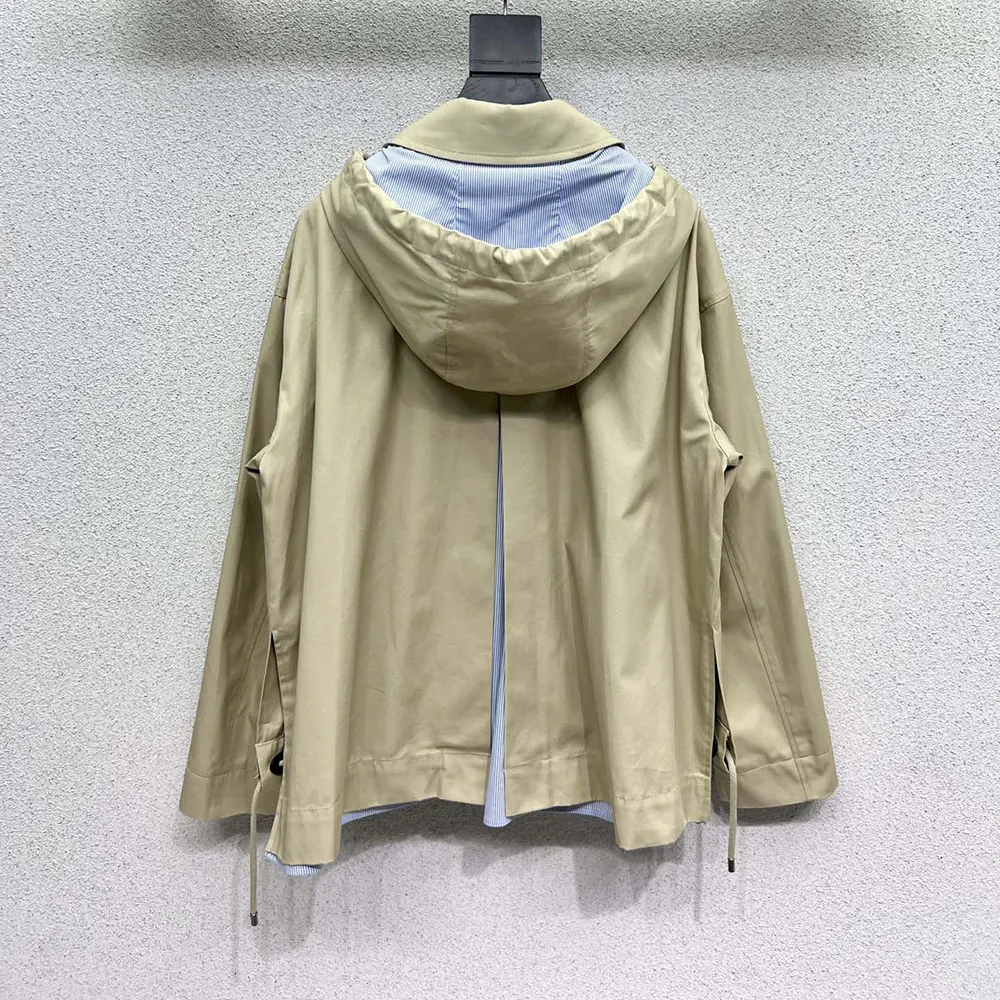 Loewe Men Hooded Parka in Cotton-Beige - image 4