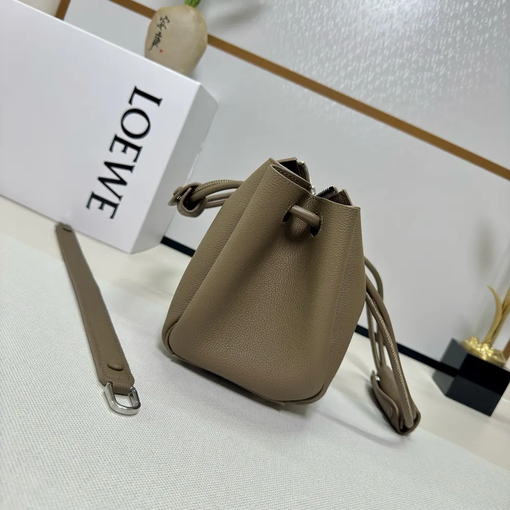 Loewe Women Small Madrid Bag in Supple Grained Calfskin-Gray - image 5