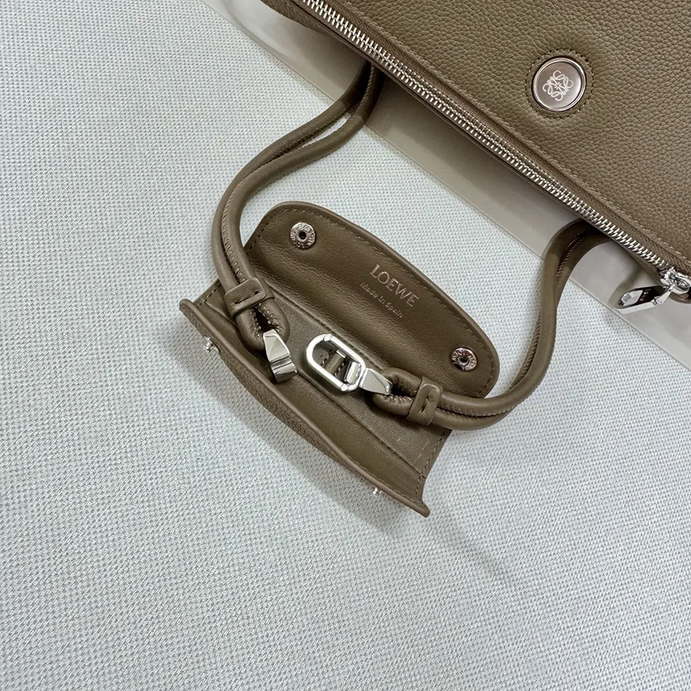 Loewe Women Small Madrid Bag in Supple Grained Calfskin-Gray - image 10