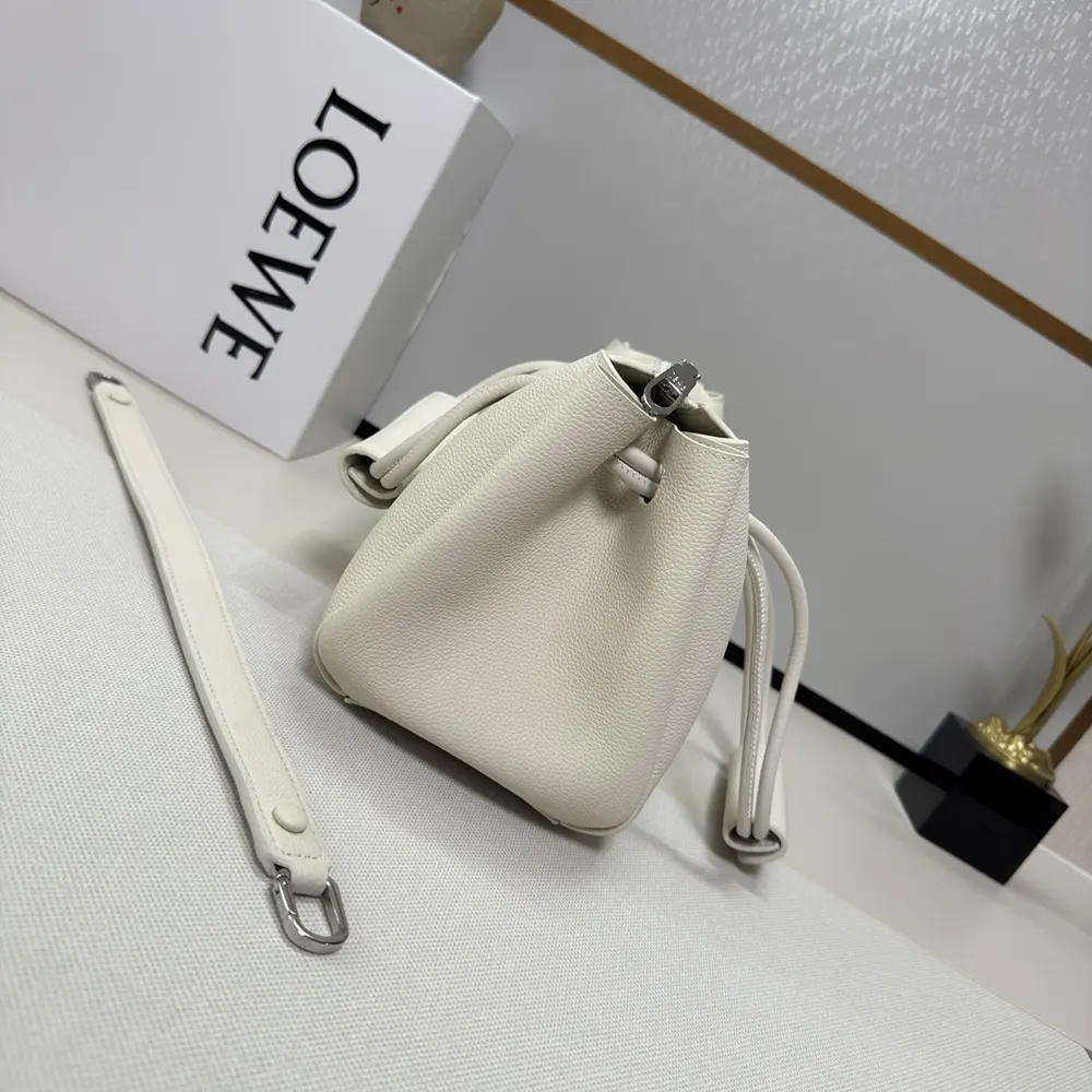 Loewe Women Small Madrid Bag in Supple Grained Calfskin-White - image 4
