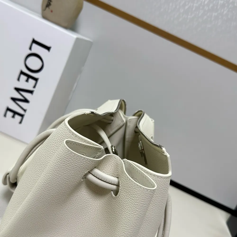 Loewe Women Small Madrid Bag in Supple Grained Calfskin-White - image 8
