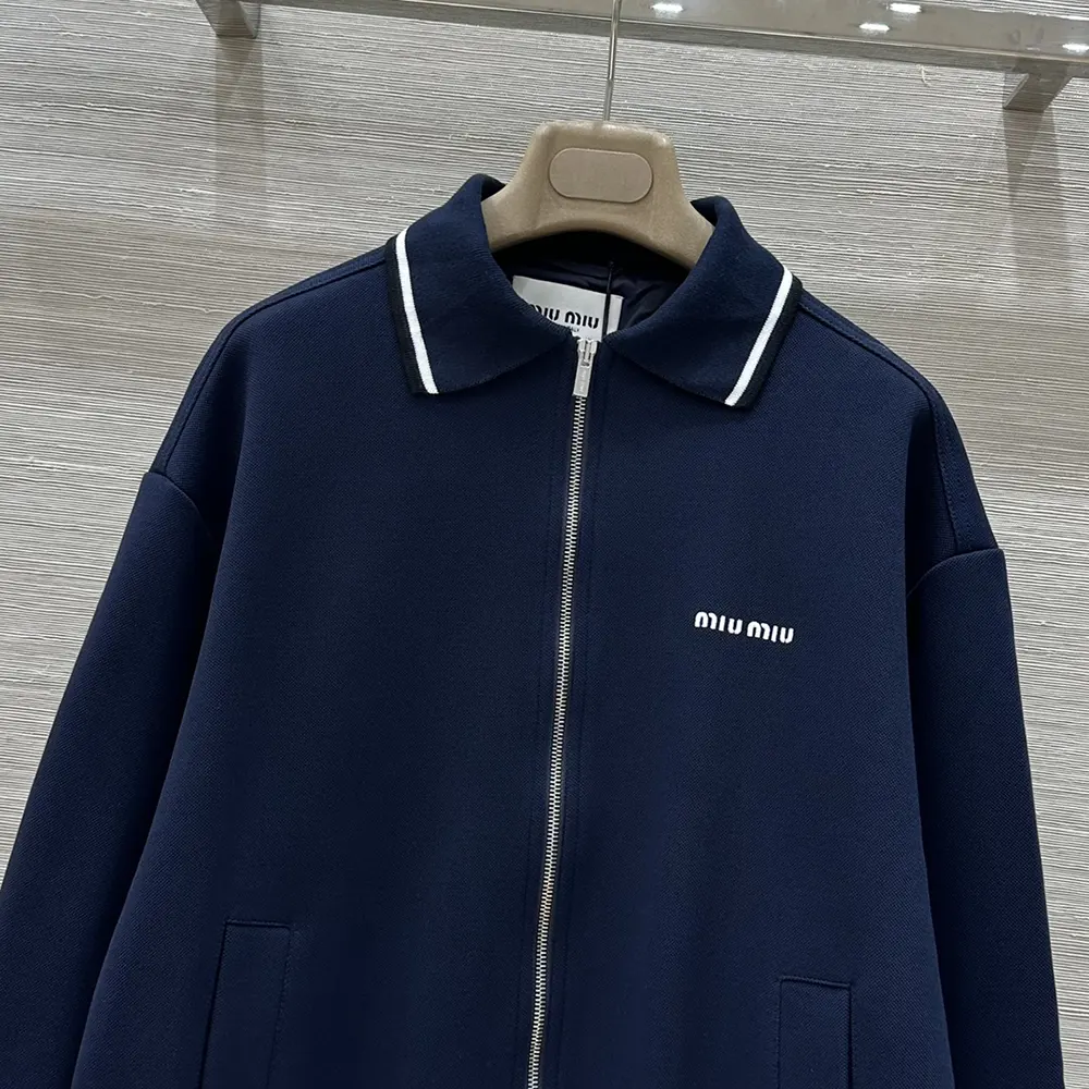 Miu Miu Women Bonded Piqué and Technical Jersey Blouson Jacket - image 5