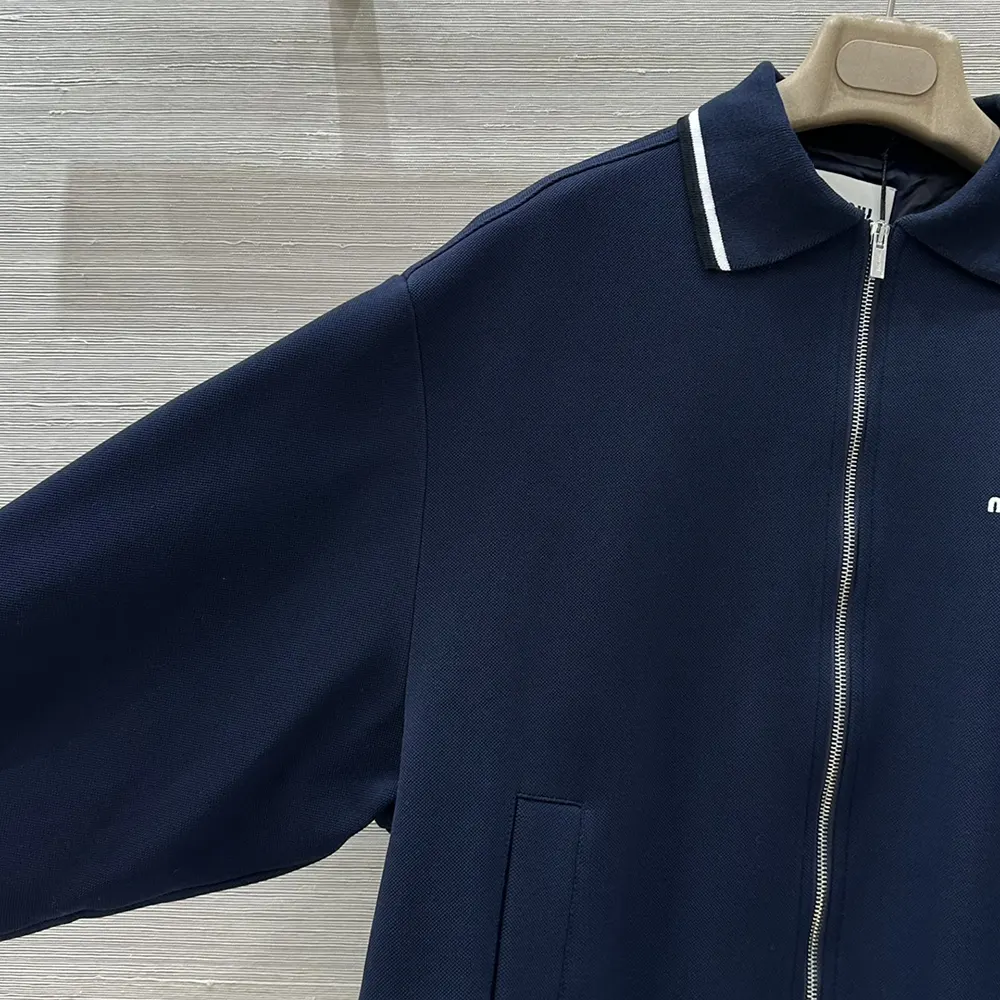 Miu Miu Women Bonded Piqué and Technical Jersey Blouson Jacket - image 7