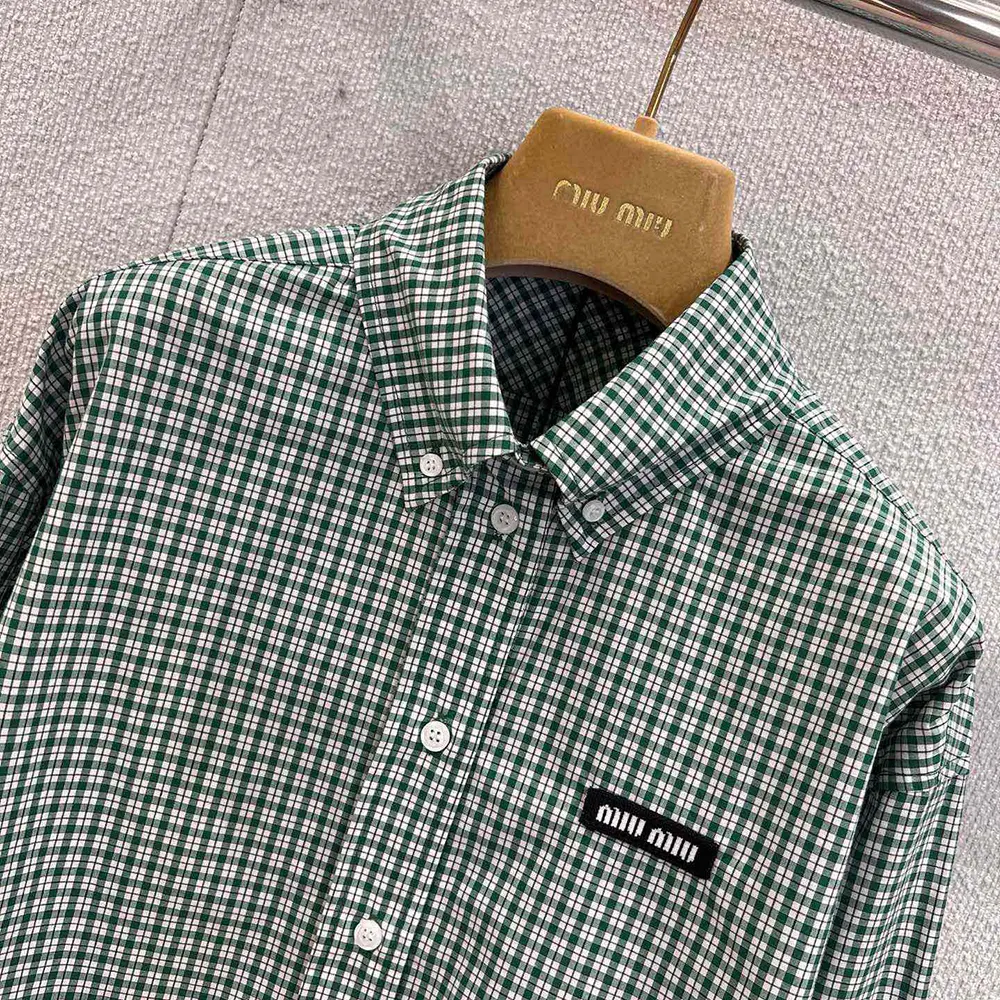 Miu Miu Women Checked Shirt MK1659_17L1_F026R - image 4