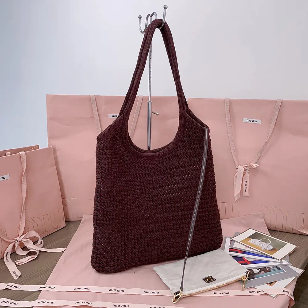 Miu Miu Women Ivy Raffia-Effect Woven Tote Bag - image 4