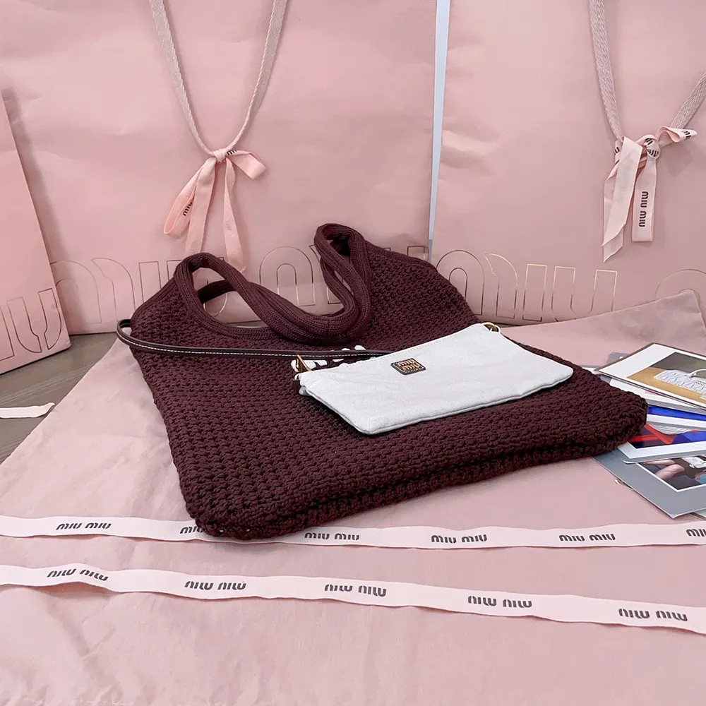 Miu Miu Women Ivy Raffia-Effect Woven Tote Bag - image 6