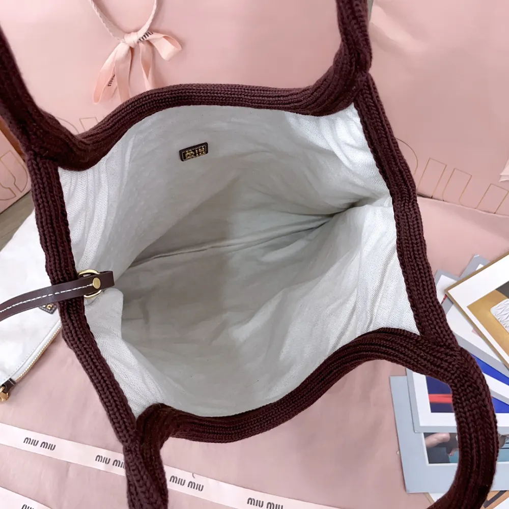 Miu Miu Women Ivy Raffia-Effect Woven Tote Bag - image 10