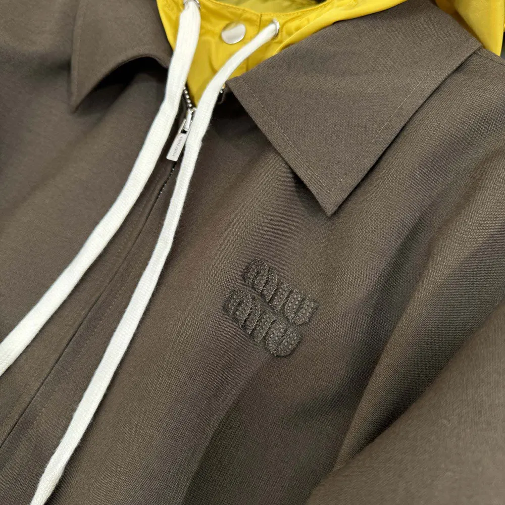 Miu Miu Women Kid Mohair and Technical Pongé Blouson Jacket - image 6