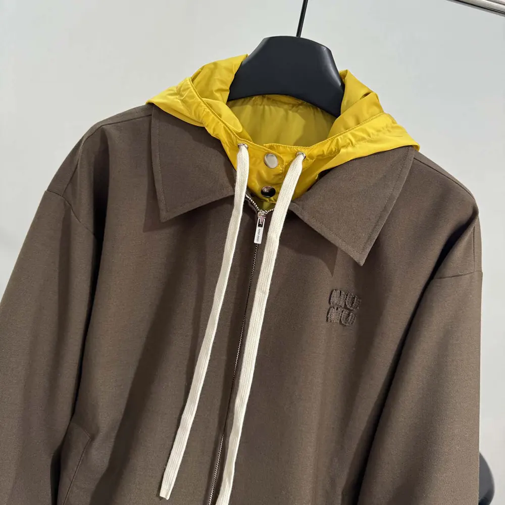Miu Miu Women Kid Mohair and Technical Pongé Blouson Jacket - image 5