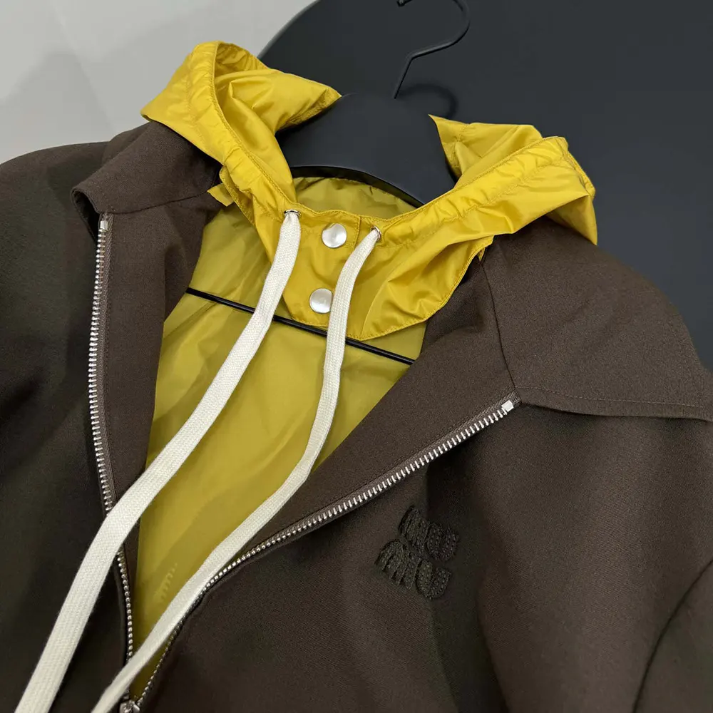 Miu Miu Women Kid Mohair and Technical Pongé Blouson Jacket - image 9