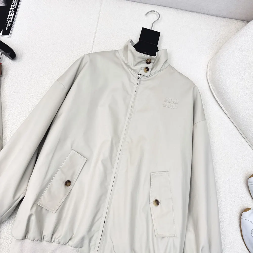 Miu Miu Women Panama Cotton Blouson Jacket - image 5