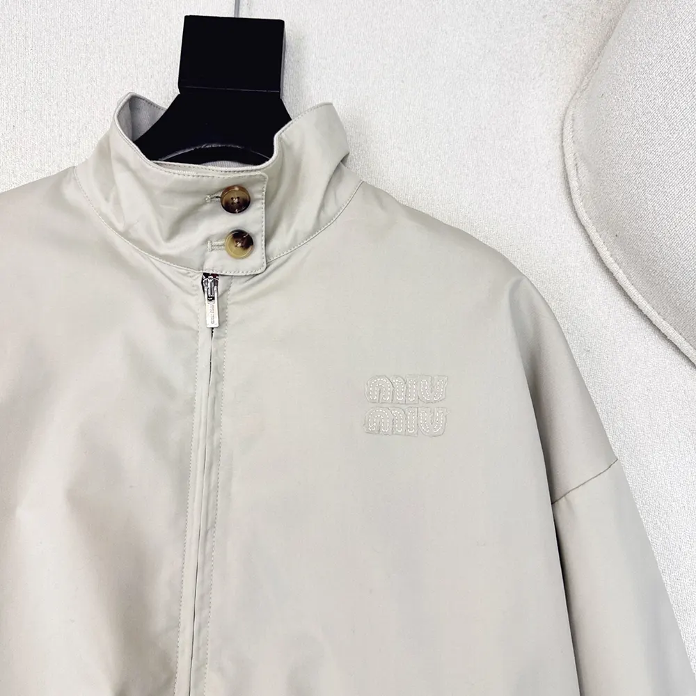 Miu Miu Women Panama Cotton Blouson Jacket - image 10