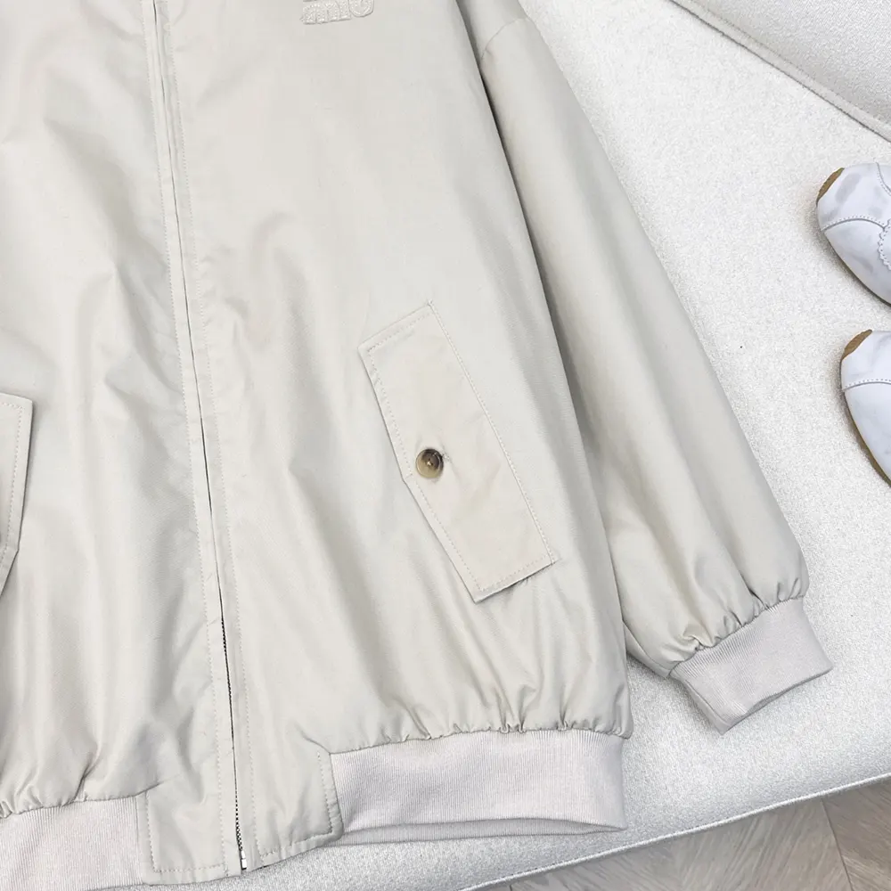 Miu Miu Women Panama Cotton Blouson Jacket - image 9