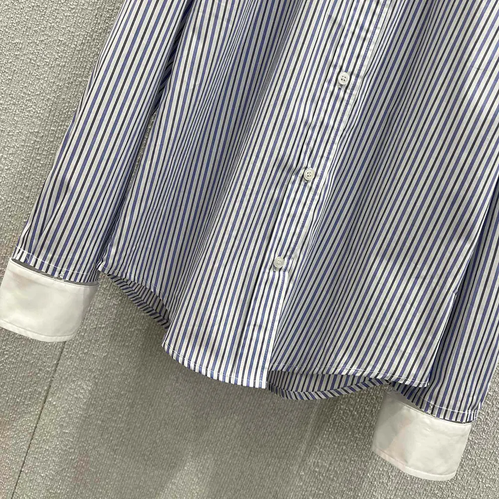 Miu Miu Women Striped Poplin Shirt - image 8