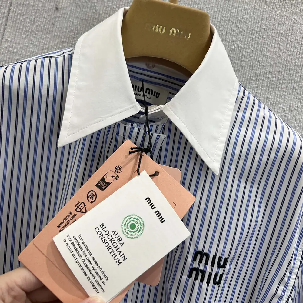 Miu Miu Women Striped Poplin Shirt - image 5