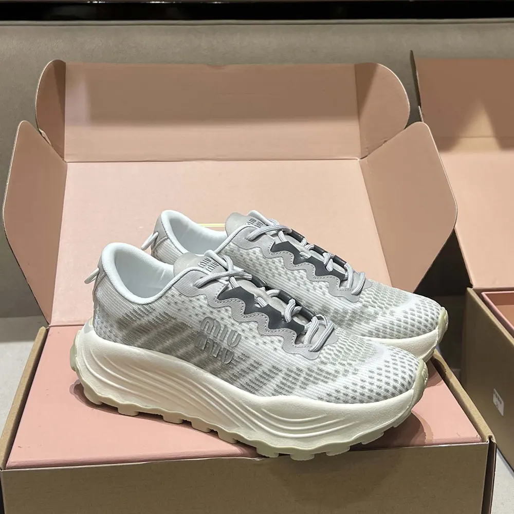 Miu Miu Women Technical Fabric Sneakers-Silver - image 6