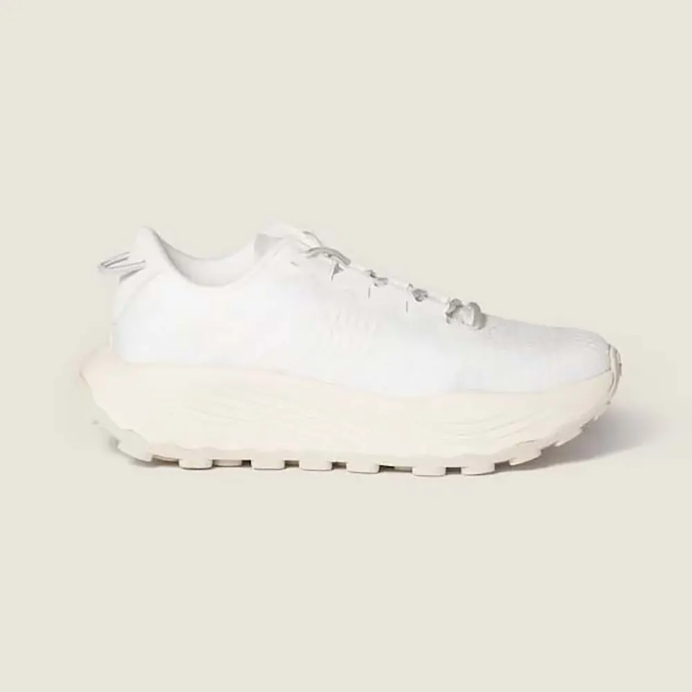 Side profile of Miu Miu Women Technical Fabric Sneakers-White showing silhouette