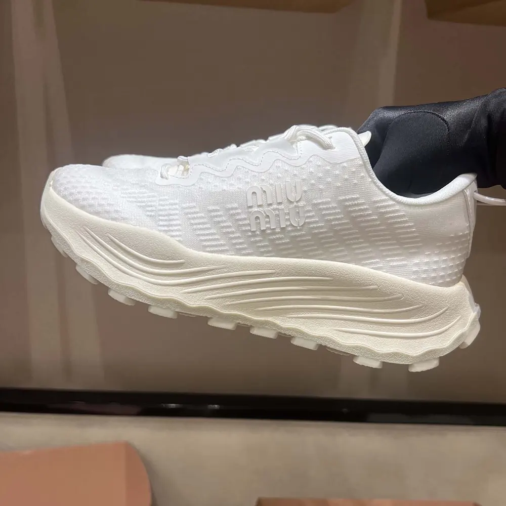 Miu Miu Women Technical Fabric Sneakers-White - image 9
