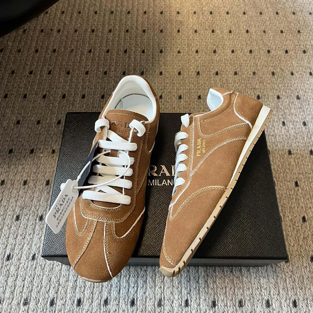 Prada Unisex Suede Sneakers with Leather Inserts - image 4