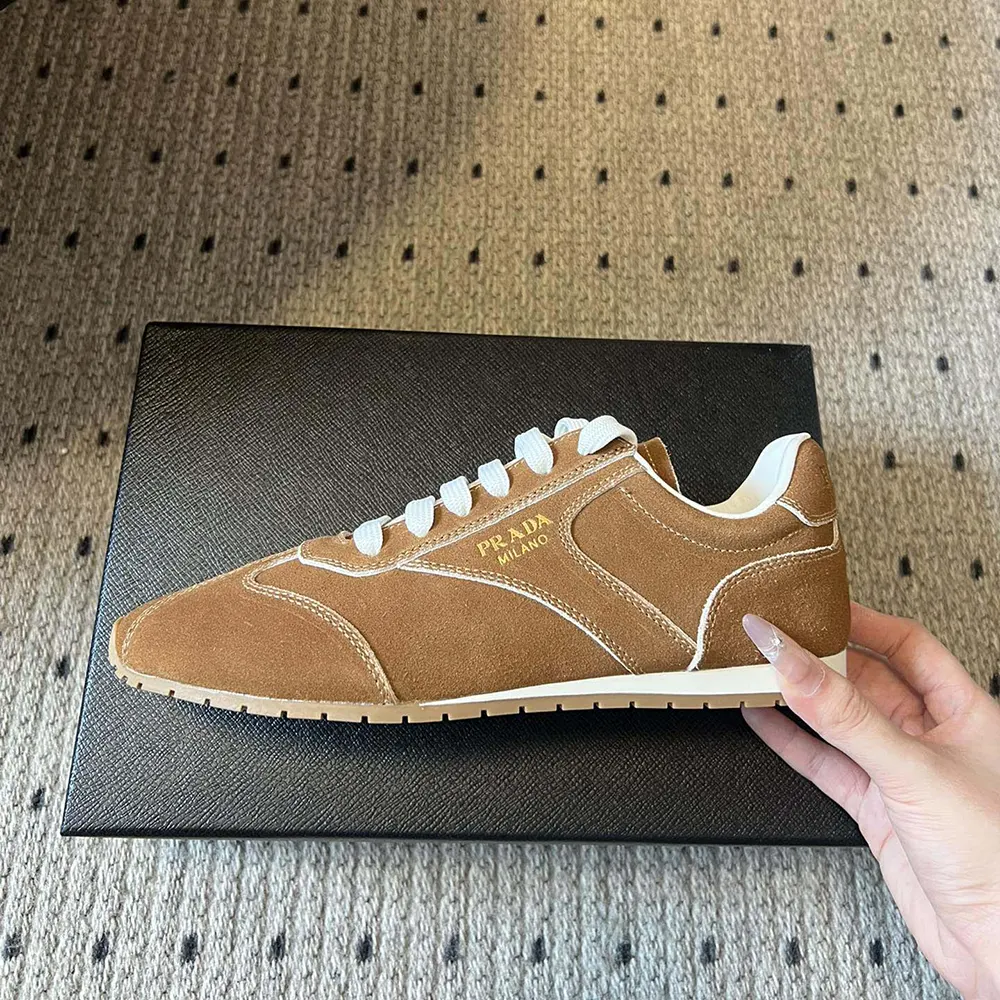 Prada Unisex Suede Sneakers with Leather Inserts - image 7