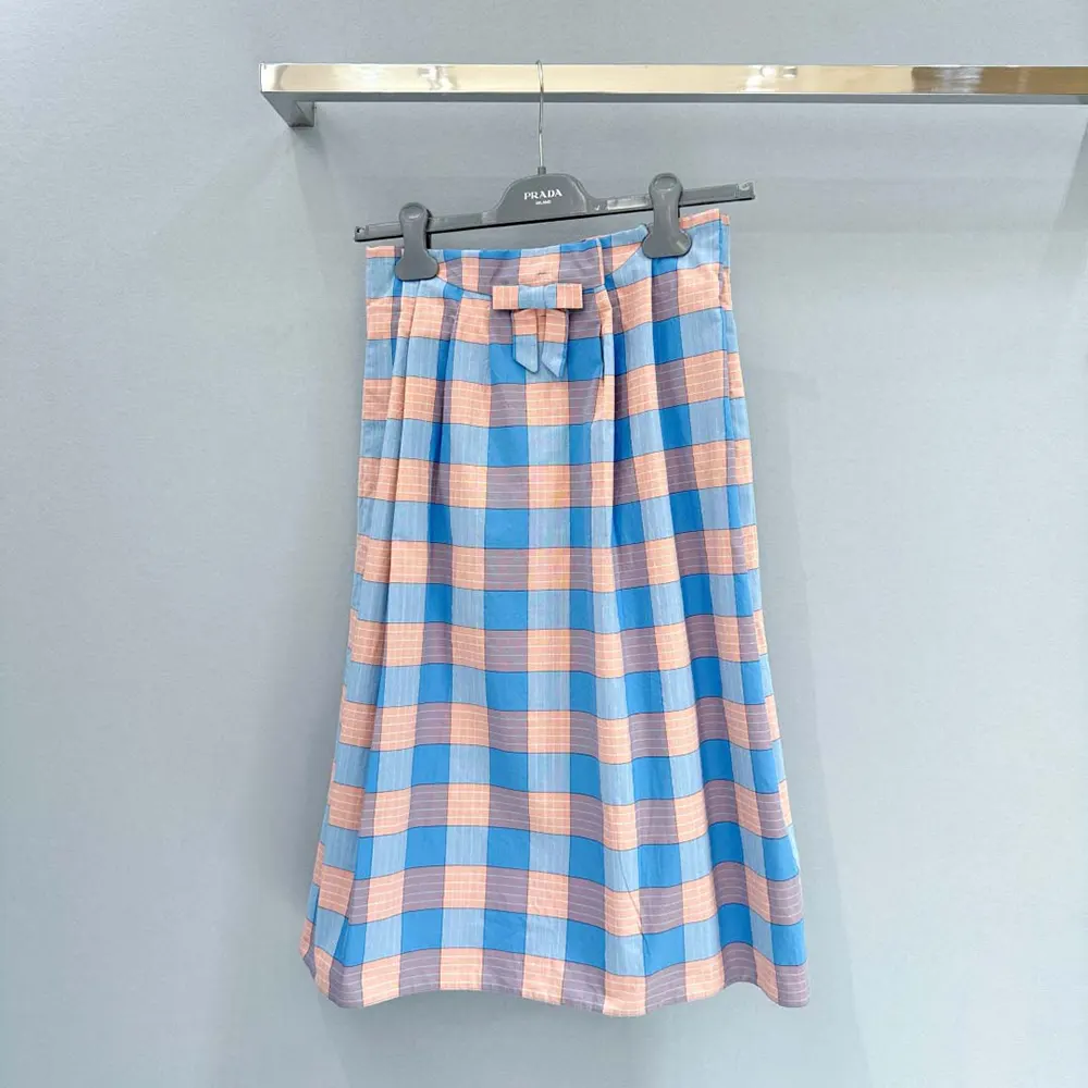 Prada Women Checked Poplin Midi-skirt - image 4