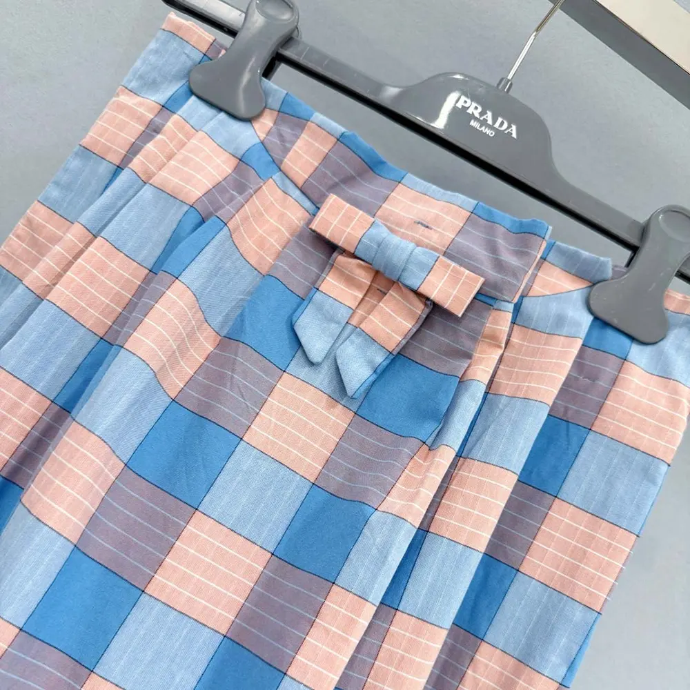 Prada Women Checked Poplin Midi-skirt - image 5