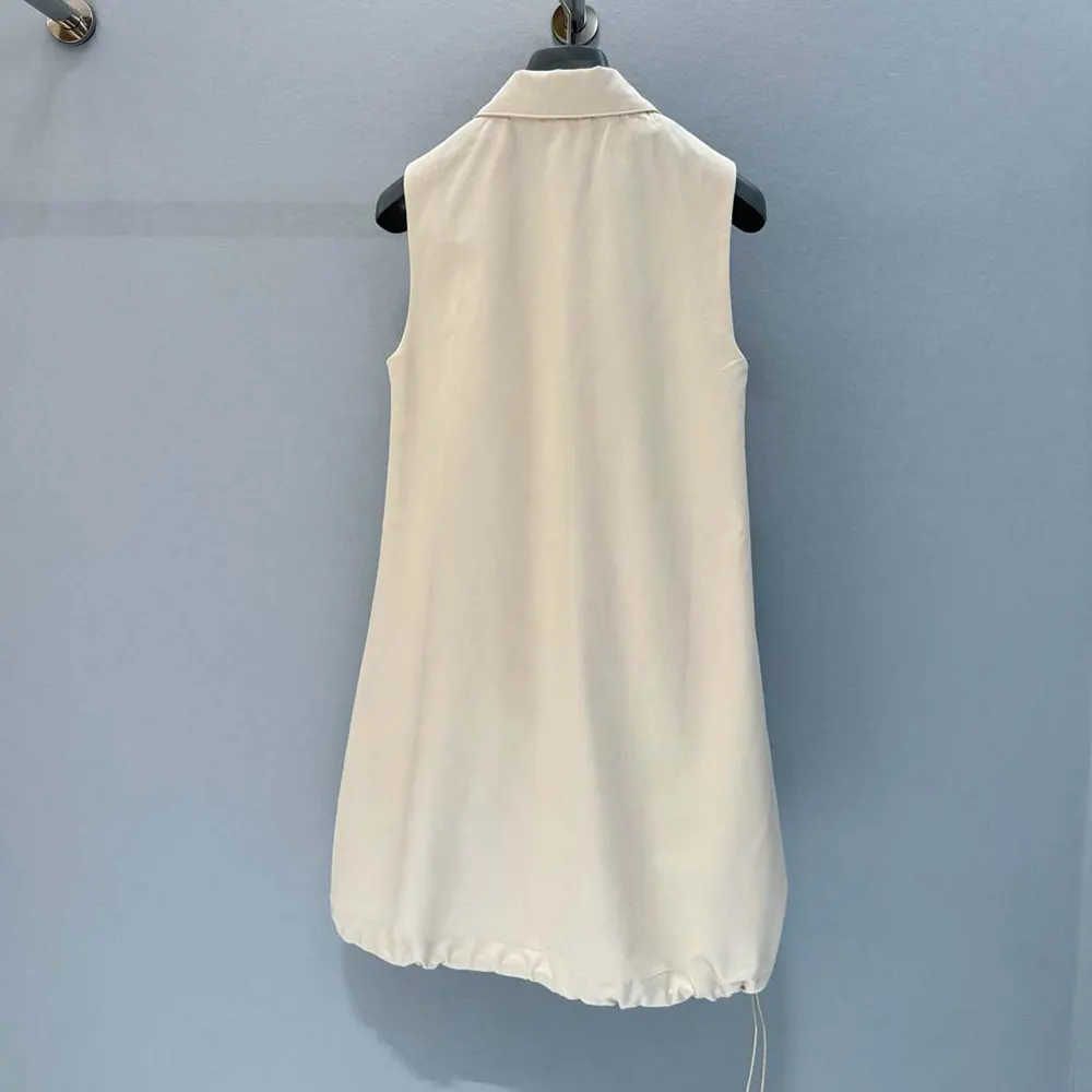 Side angle showing silhouette of Prada Women Chino Mini-dress