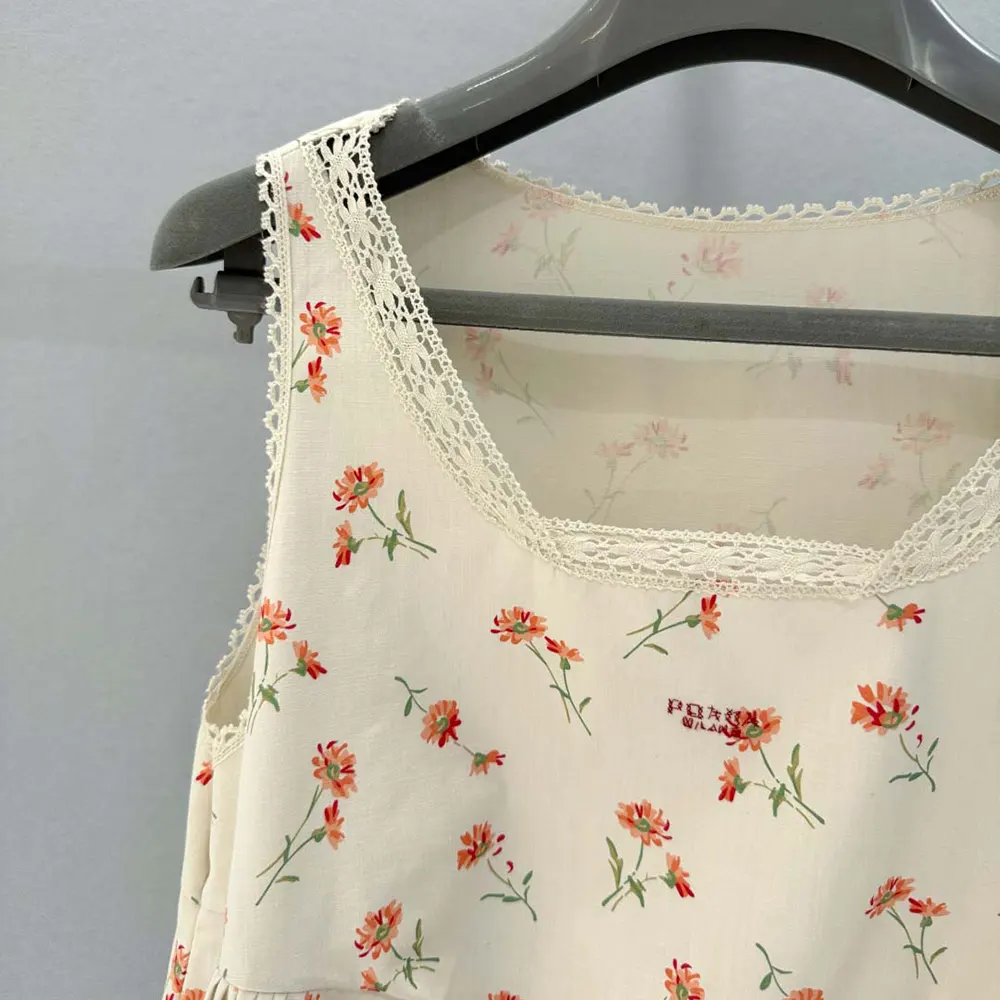 Prada Women Floral Print Linen Mini-dress - image 6