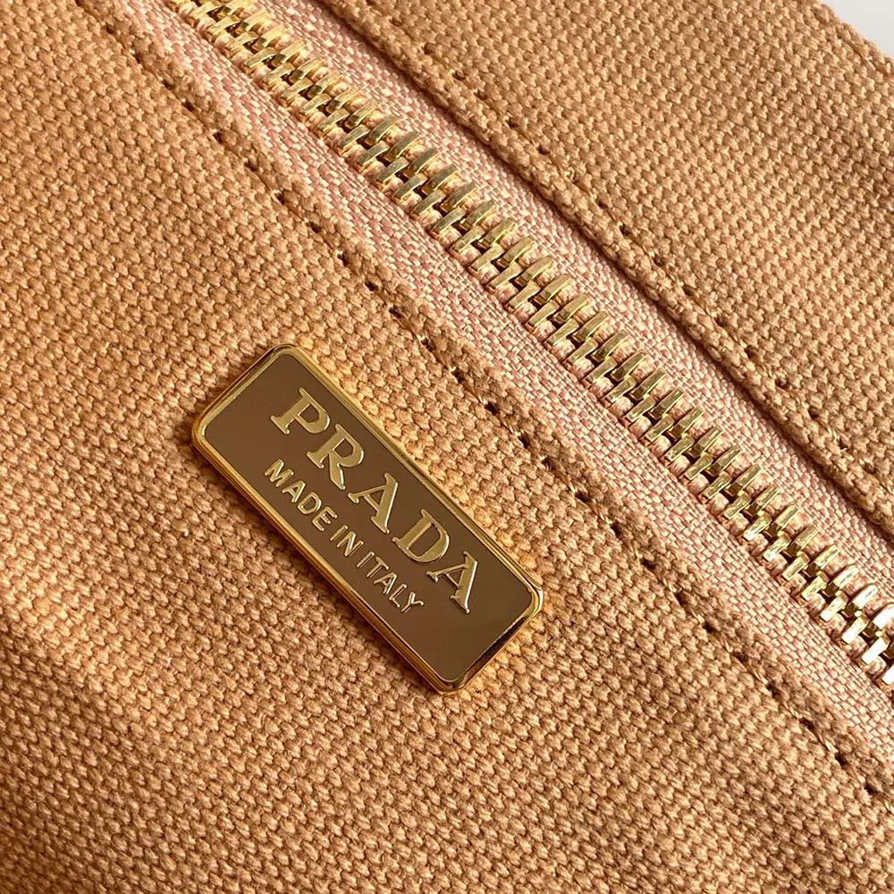 Prada Women Jardinière Small Cotton Canvas Handbag-Brown - image 10