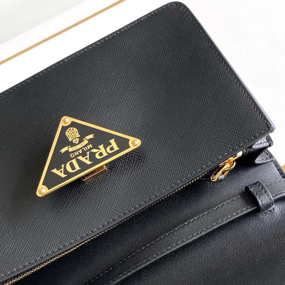 Prada Women Saffiano Leather Mini-bag-Black - image 8