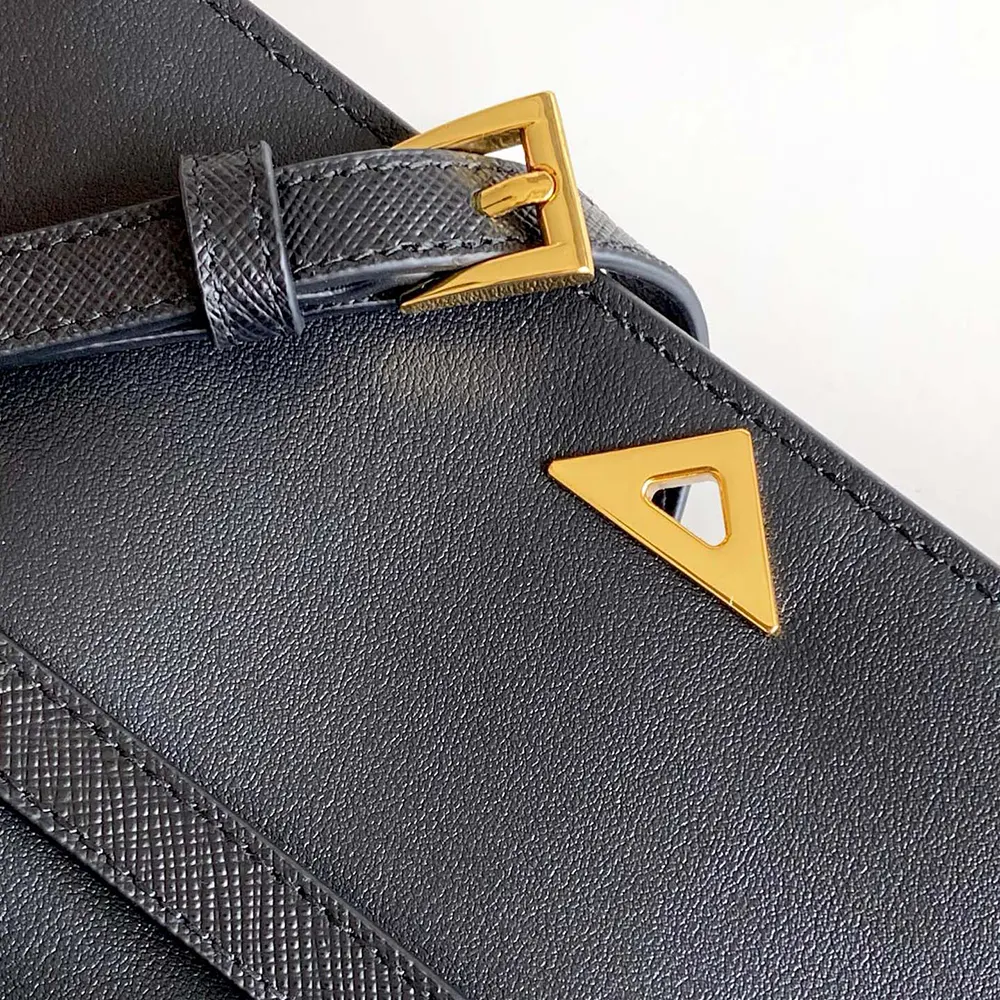 Prada Women Saffiano Leather Mini-bag-Black - image 7