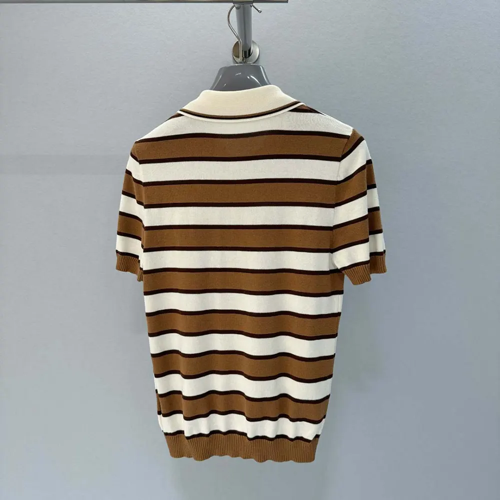 Prada Women Short-sleeved Striped Cotton Cardigan - image 4