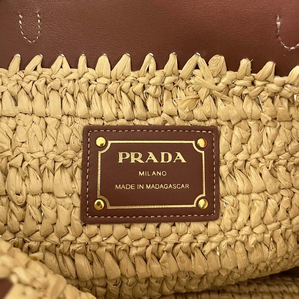 Prada Women Small Crochet and Leather Tote Bag - image 19