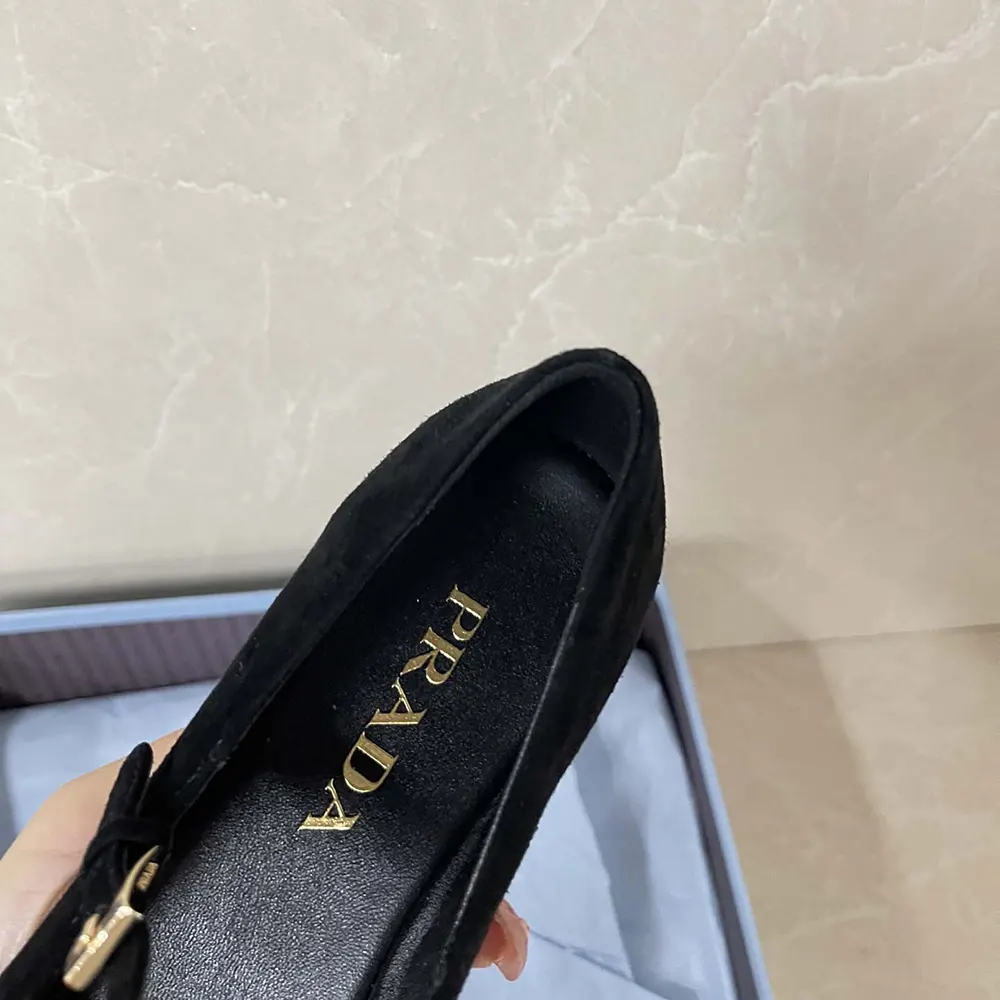 Prada Women Suede Ballerinas-Black - image 8