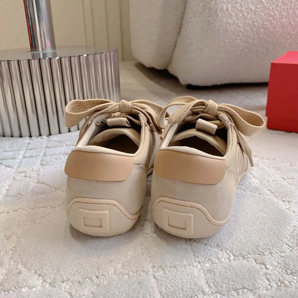 Roger Vivier Women Viv Low Sneakers in Suede-Beige - image 6