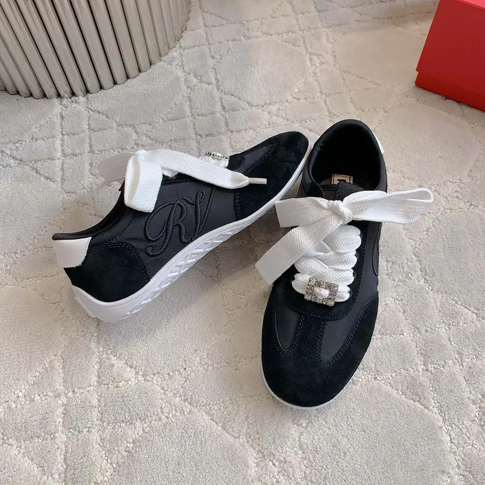 Roger Vivier Women Viv Low Sneakers in Suede-Black - image 5