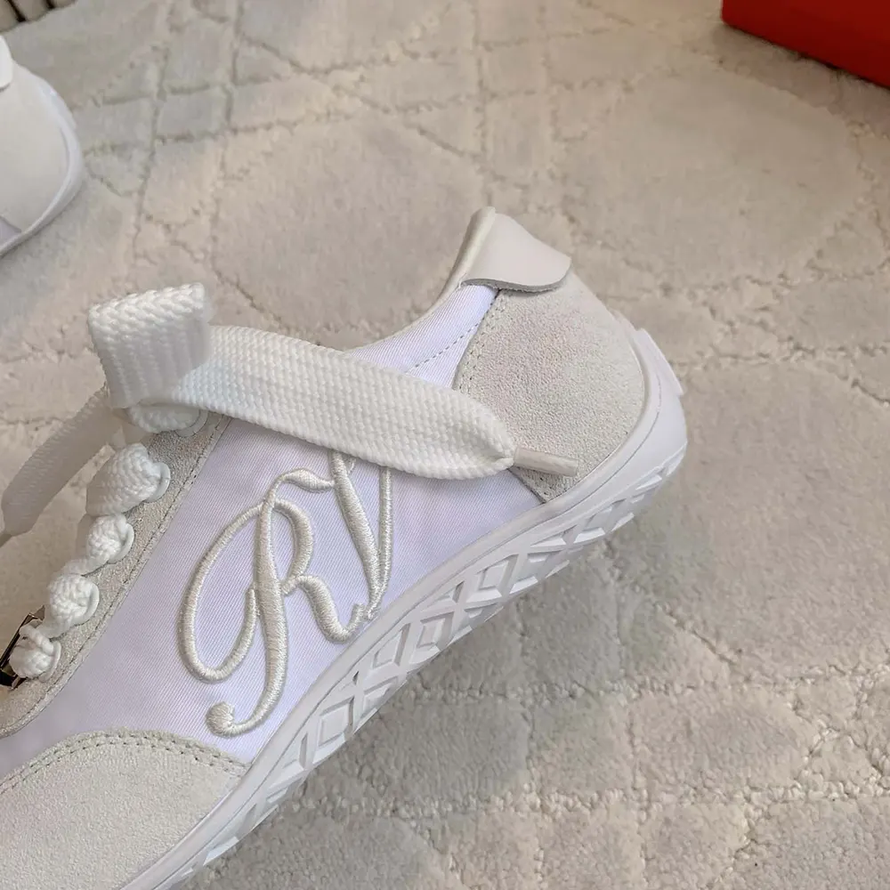 Roger Vivier Women Viv Low Sneakers in Suede-White - image 8