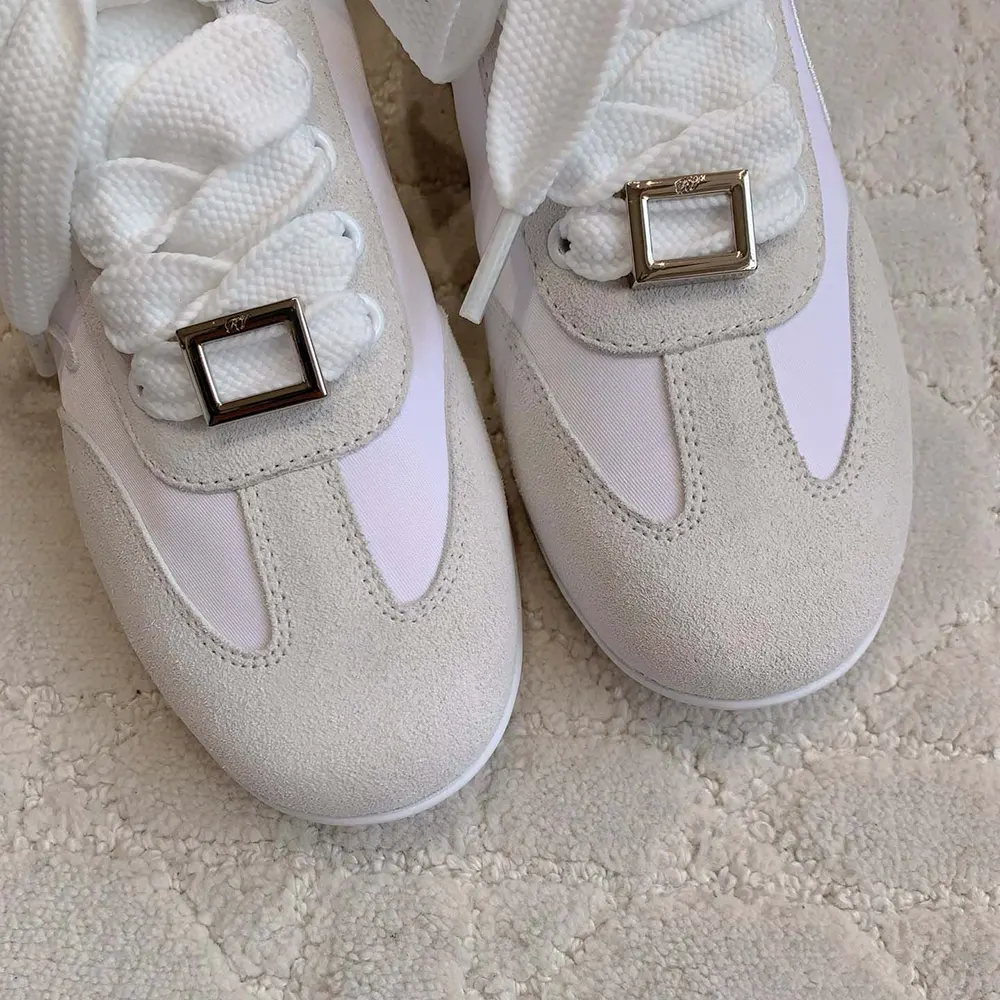 Roger Vivier Women Viv Low Sneakers in Suede-White - image 6