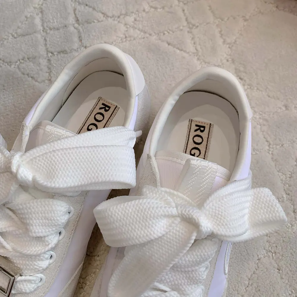 Roger Vivier Women Viv Low Sneakers in Suede-White - image 7