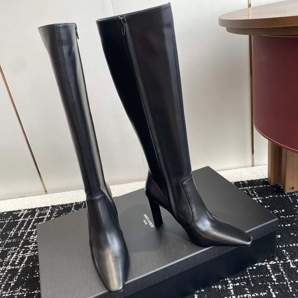 Saint Laurent YSL Women Francoise Boots In Smooth Leather-Black - image 4