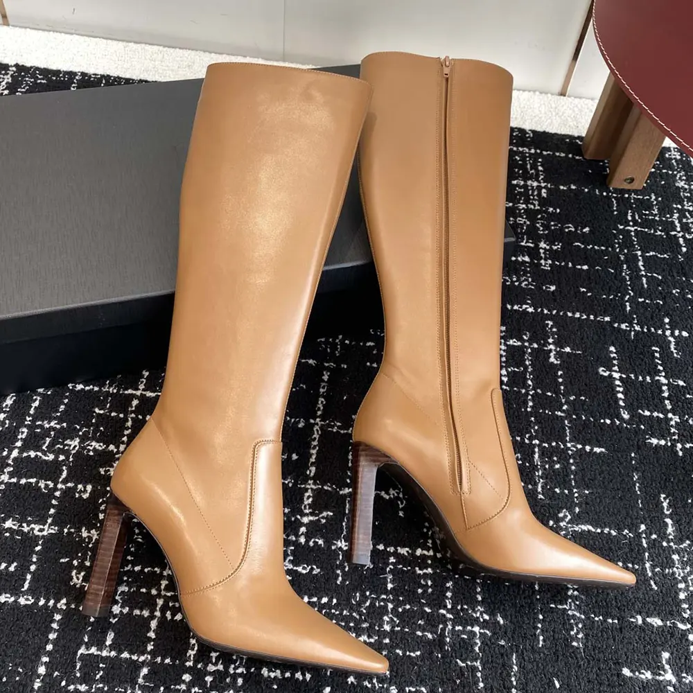 Saint Laurent YSL Women Francoise Boots In Smooth Leather-Brown - image 8