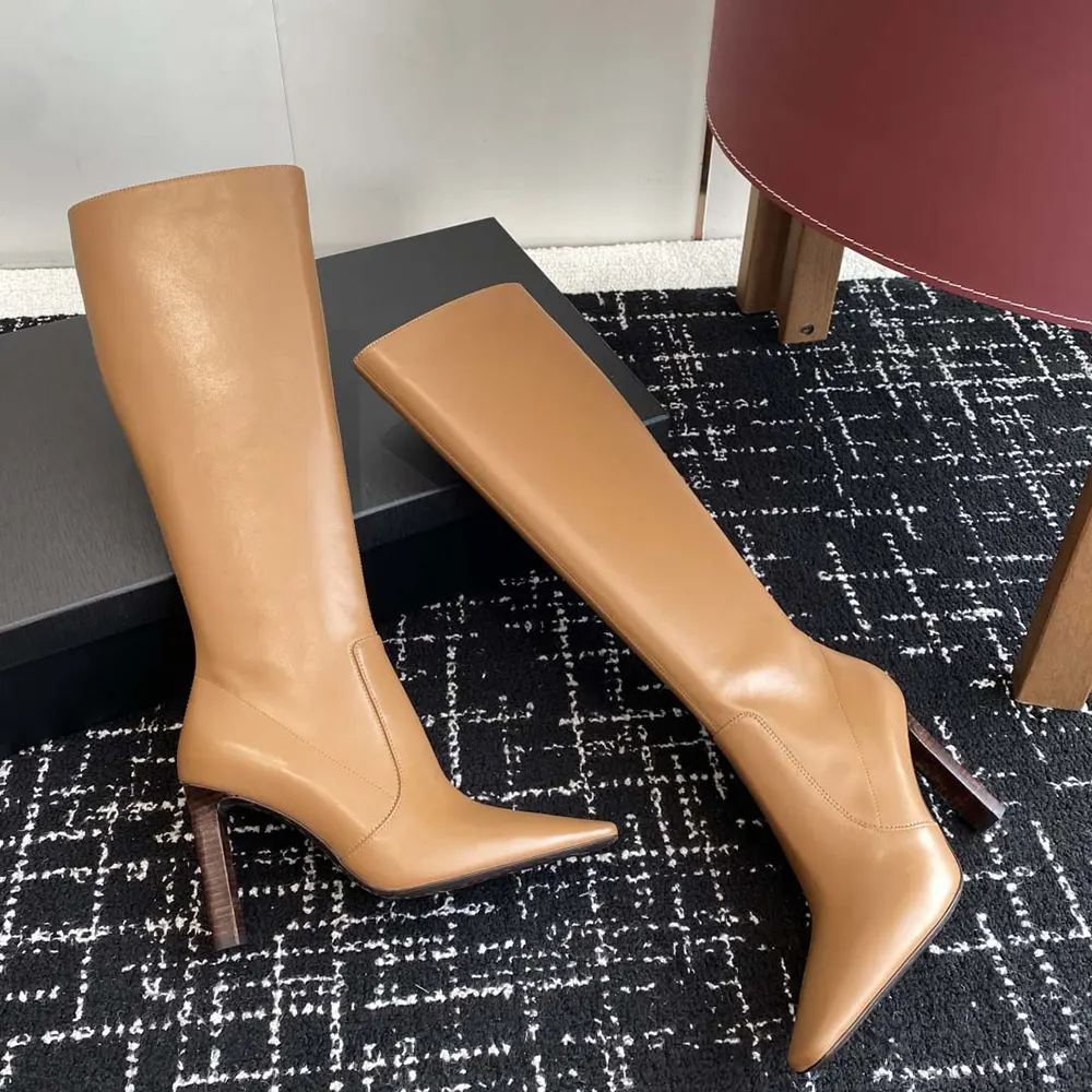 Saint Laurent YSL Women Francoise Boots In Smooth Leather-Brown - image 7