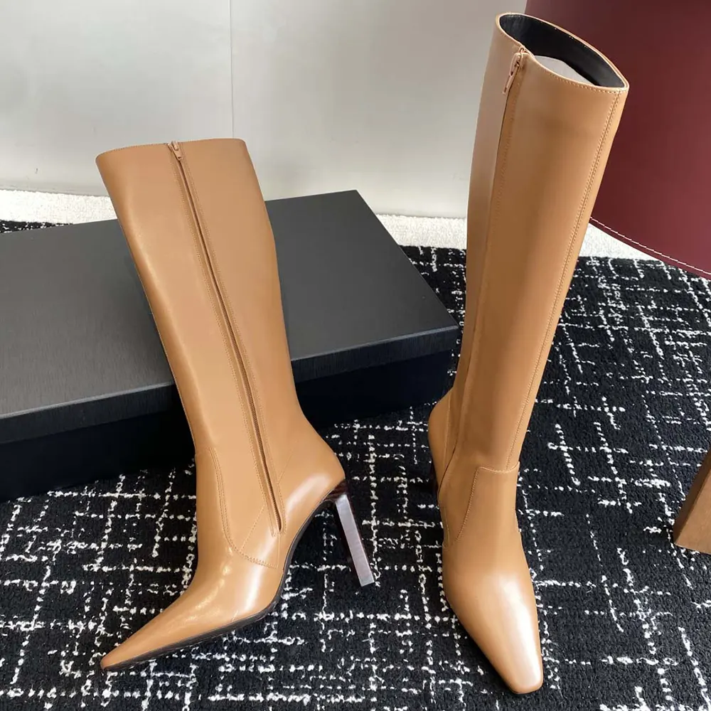 Saint Laurent YSL Women Francoise Boots In Smooth Leather-Brown - image 6