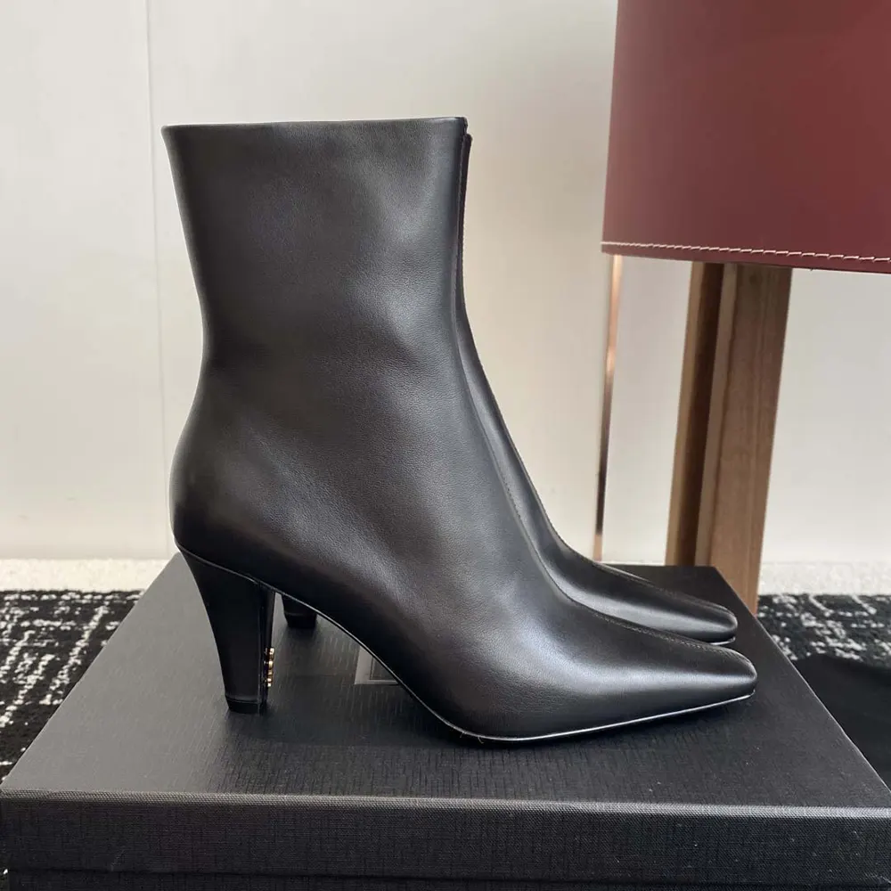 Saint Laurent YSL Women Jill Booties In Smooth Leather-Black - image 8