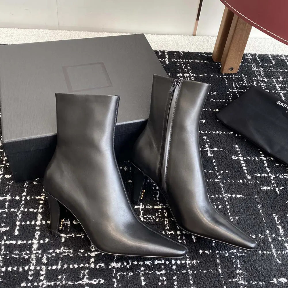 Saint Laurent YSL Women Jill Booties In Smooth Leather-Black - image 4
